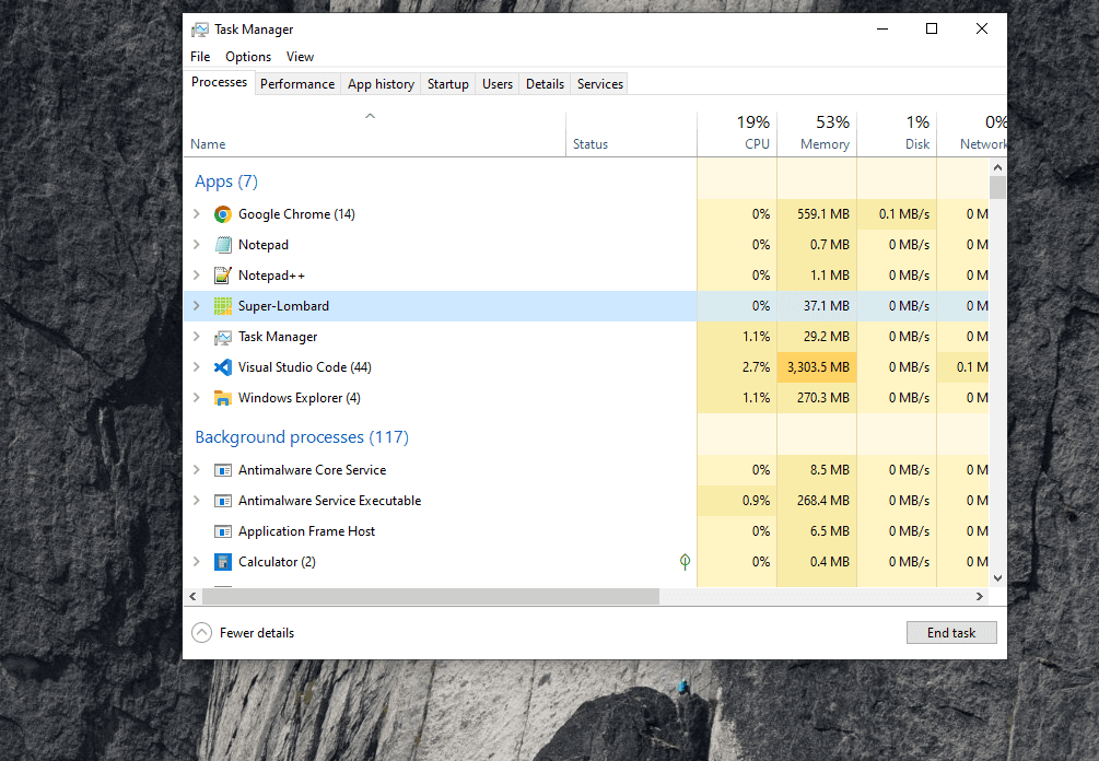Task Manager-р Super-Lombard процессыг End task хийх алхам